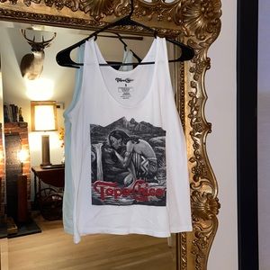 Topo Chico white tank top size small